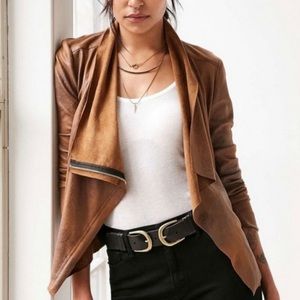 Urban Outfitters Silence+Noise Riley Draped Vegan Suede Jacket
